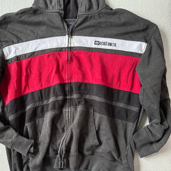Ecko Unlimited Red and Gray Lightweight Jacket - Picture 1 of 2